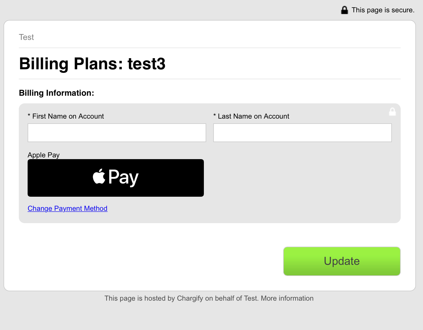Apple Pay on Self-Service Page (SSP)