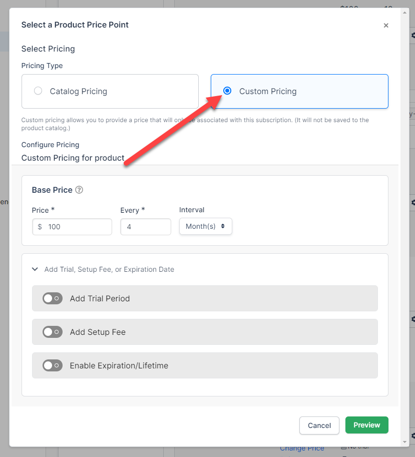 Custom Pricing