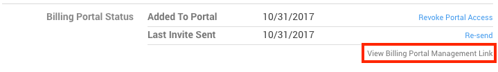 Billing Portal link pop‑up