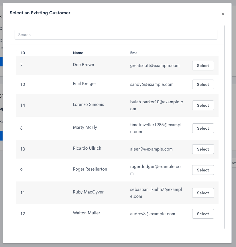 Subscription form for existing Customer