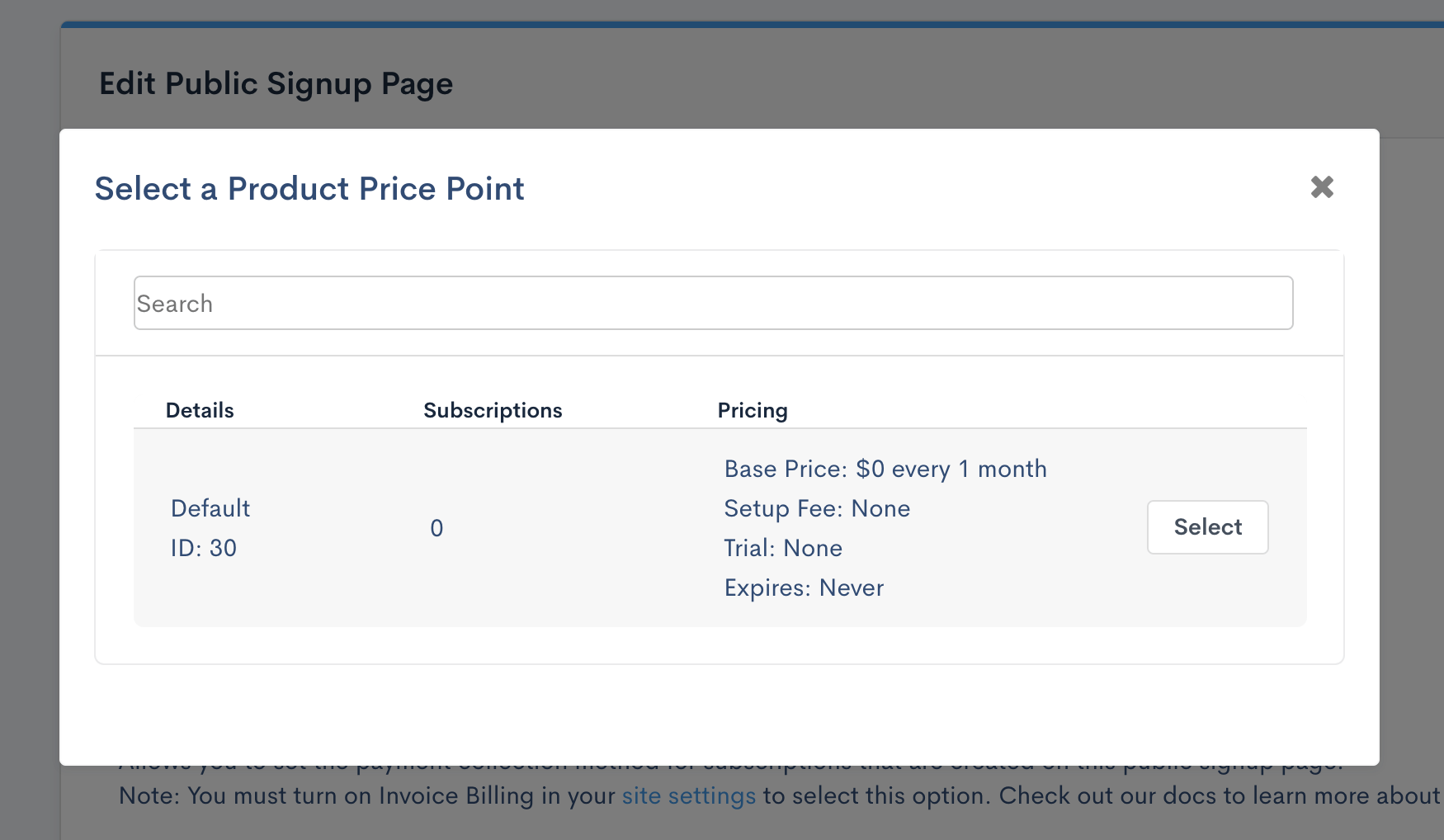 Select price point for product
