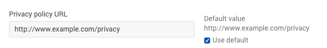 Privacy policy URL field on signup page