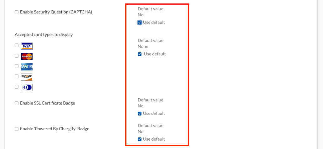 Default settings option for individual Public Signup Page