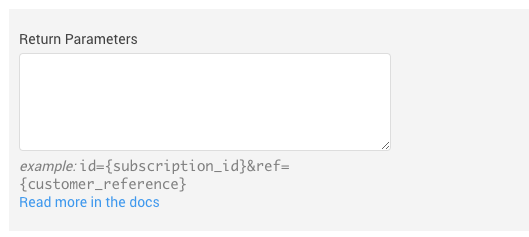 Return parameters field on signup page