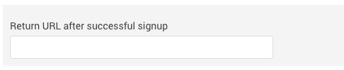 Return URL field on signup page