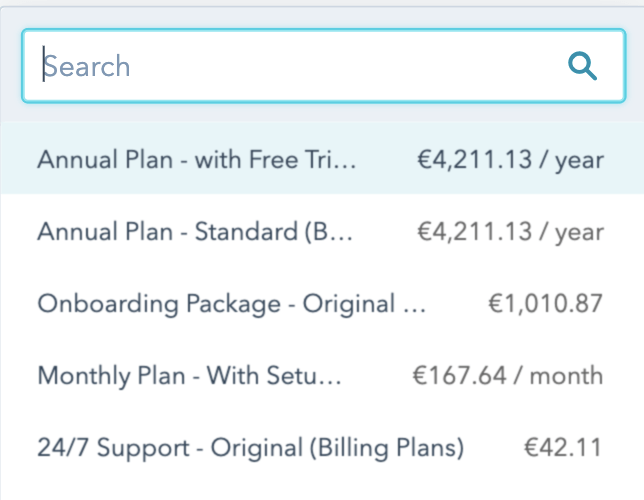 Product catalog pricing in selected currency