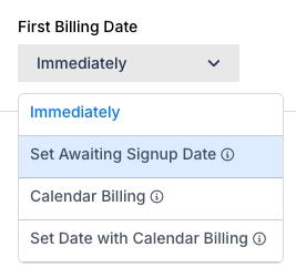 Setting first billing date on Subscription creation