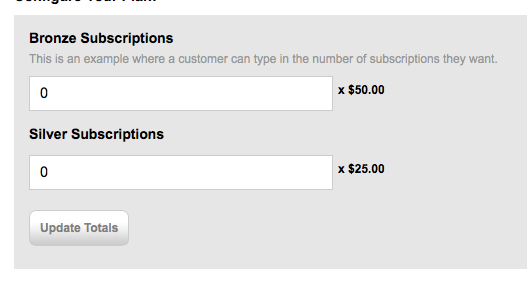 quantity subscription example