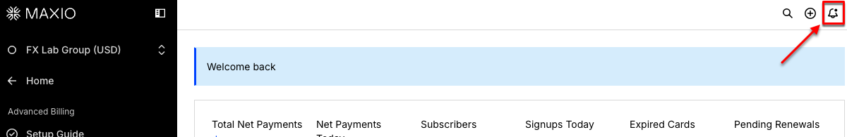 Notifications bell icon
